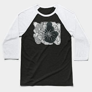 abstract plastic wrap  grey FLOWER Baseball T-Shirt